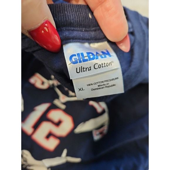 Vintage TOM BRADY New England Patriots #12 T-Shirt XL VTG NFL Silhouette Uniform - Picture 6 of 8